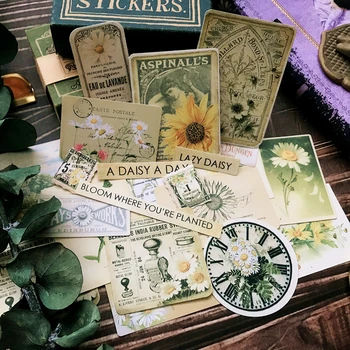 KLJUYP 23 шт. Бумажные наклейки с цветочными растениями для проекта по скрапбукингу Happy Planner / изготовлению открыток / ведению журнала