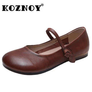 Koznoy Лоферы на плоской подошве 2 см из натуральной кожи Летние женские туфли с хорошей амортизацией Гибкие Уютные Легкие Оксфорды Удобная обувь