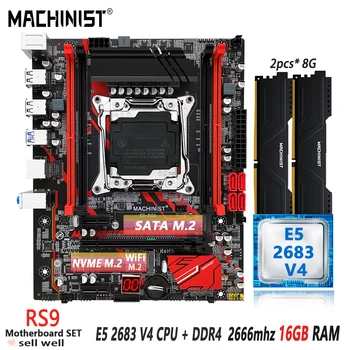MACHINIST X99 Комплект материнской платы LGA 2011-3 Комплект Xeon E5 2683 V4 CPU Процессор 2X8 = 16 ГБ DDR4 2666 МГц Оперативная память SSD NVME M.2 RS9