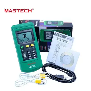 MasTech MS6514 Цифровой термометр Регистратор данных Двухканальный Тестер температуры Интерфейс USB 1000 Комплектов данных Термопара KJTERSN
