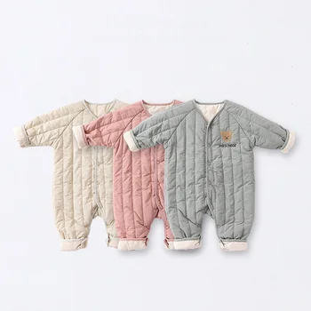 MILANCEL/ Зимние детские комбинезоны с вышивкой, комбинезоны для мальчиков, одежда для девочек с теплой хлопчатобумажной подкладкой