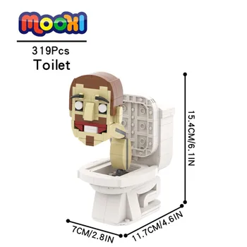 MOC1312 Skibidi; Туалетный кирпич; Туалетный Человечек; Кирпич; Персонажи MOC; Фигурка; Строительный блок; Игрушка для детей; Креативный подарок друзьям.