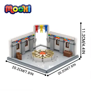 MOOXI Средневековая мифология, круглый стол, Рыцари, конференция, Кирпичный строительный блок, игрушка для детей, подарок, Сборка деталей MOC5062