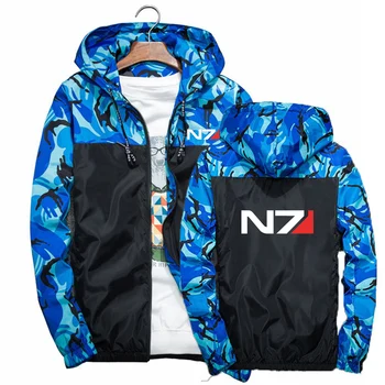 N7 Mass Effect 2023 Новые мужские камуфляжные пальто с длинными рукавами Толстовки на молнии Хлопковые повседневные куртки с принтом Ветровки Топы