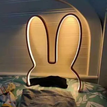 Nordic Ins Style Rabbit Night Lights Светодиодная лампа Медведь Светодиодная Ночная лампа Дети Ребенок Рядом с настольной лампой Ночник для спальни Праздничные Подарки