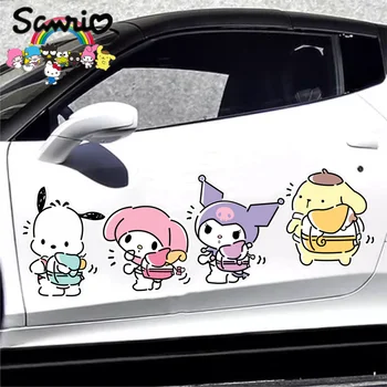 Sanrio Kawaii Серия школьных сумок My Melody Cinnamoroll, наклейка для украшения автомобиля, детская игрушка, подарок на день рождения