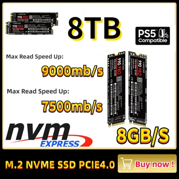 SSD M2 NVME 4 ТБ 500 ГБ 990 EVO Plus 2 ТБ Внутренний Твердотельный накопитель 1 ТБ hdd Жесткий диск 970 PRO M.2 2 ТБ для портативных ПК PS5 8 ГБ /сек.