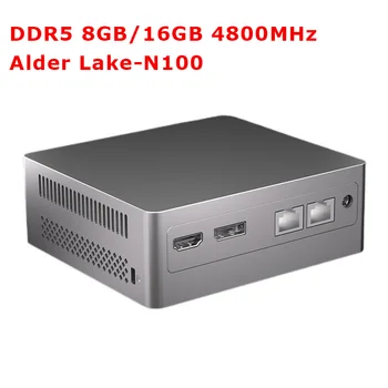 SZBOX Intel Alder Lake N100 МИНИ-ПК Windows 11 DDR5 4800 МГц 16 ГБ 512 ГБ SSD Двойной Wifi BT4.2 1000 М Двойная Локальная сеть Настольный Геймерский компьютер