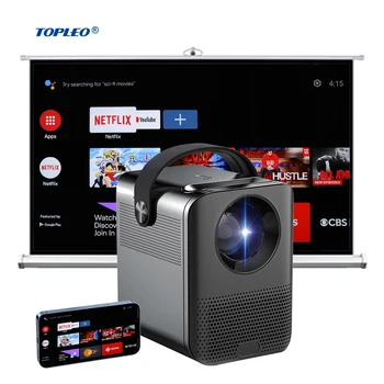 Topleo 200ANSI Люмен, умный проектор 1080p Full Hd 4k, Мультимедийный проектор для домашнего кинотеатра, ЖК-проектор для Android Tv