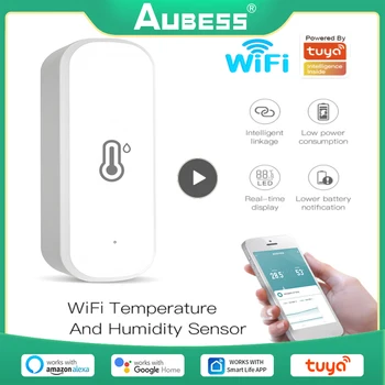 Tuya ZigBee / Wi-Fi умный датчик температуры и влажности, работающий от аккумулятора, ZigBee Smart Home Security Работает с Alexa Google Home