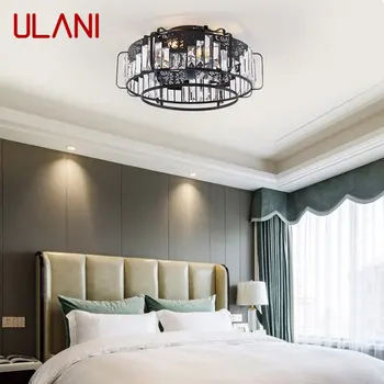 ULANI Light Роскошный потолочный вентилятор с дистанционным управлением, промышленный светодиодный Подвесной вентилятор из черного металла для дома, спальни, лофта