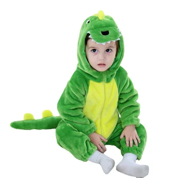 Umorden/ Зеленый Комбинезон с Динозавром, Цельный Костюм Кигуруми, Толстовка с капюшоном для Маленьких Мальчиков, Зимняя Фланелевая Одежда для Малышей 0-3 Лет