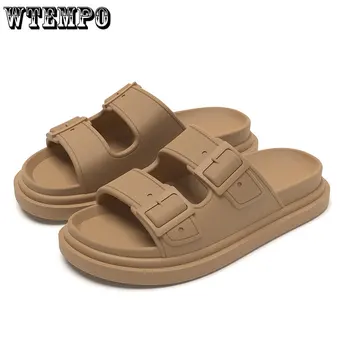 WTEMPO/ Пляжная обувь из сетчатого материала красного цвета, тапочки на толстой подошве, летняя одежда для мужчин и женщин, летние нескользящие тапочки на мягкой подошве.