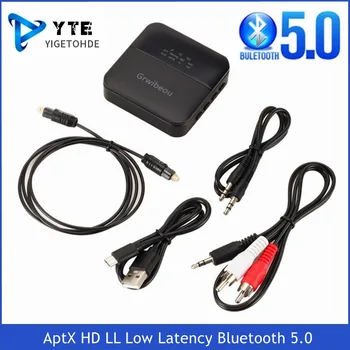 YIGETOHDE aptX HDLL С Низкой Задержкой Bluetooth 5,0 Аудио Передатчик Приемник Беспроводной Адаптер RCA SPDIF 3,5 Мм Разъем Aux Для Телевизора ПК Автомобиля