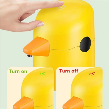 Автоматический дозатор мыла с пеной, Детский дозатор жидкого мыла Little Yellow Duck, Бесконтактный умный датчик, дезинфицирующее средство для рук, принадлежности для ванной комнаты