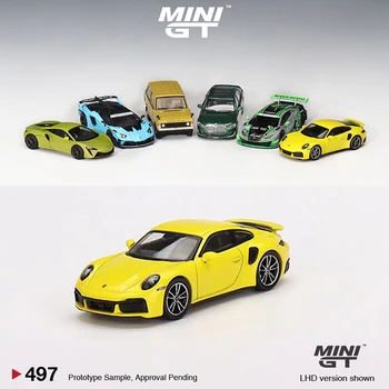 Автомобиль модели MINI GT 1: 64 911 Turbo S с легкосплавным приводом - гоночный желтый # 497 LHD