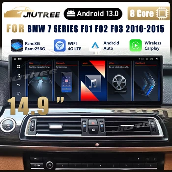Автомобильное Радио 14,9 Дюймов Android 13 Для BMW 7 Серии F01 F02 F03 2009-2016 Мультимедийный Плеер Navi Carplay AC Panel cluster Головное Устройство