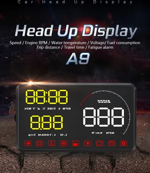 Автомобильный монитор OBD2 Система 5,5-дюймовый HD-дисплей Многофункциональные системы предупреждения о скорости A9 Цифровой головной дисплей