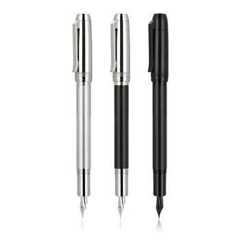 Авторучка серии Jinhao 92 Classic Star Студенческая металлическая ручка с сетчатым рисунком, черная / серебряная клипса, роскошная школьная подарочная ручка