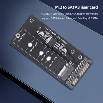 Адаптер SSD M2 к SATA3.0 B Key Riser Board 22-Контактная плата адаптера Поддержка NGFF 2230 2242 M2 SSD Поддержка NGFF 2260 2280 M2 SSD