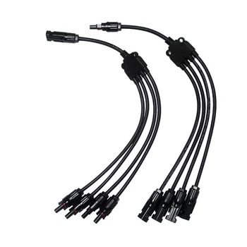 Адаптер типа Y от 4 до 1, кабель для солнечной панели, Разъемы для проводов, переходник, Соединительный кабель для фотоэлектрической панели