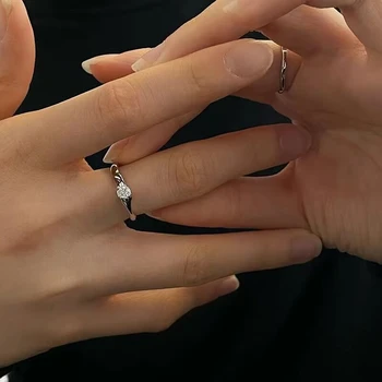 Аксессуары для колец с кристаллами, милые маленькие кольца для женщин, свадебные украшения, открытое регулируемое геометрическое кольцо на палец, подарки для вечеринок