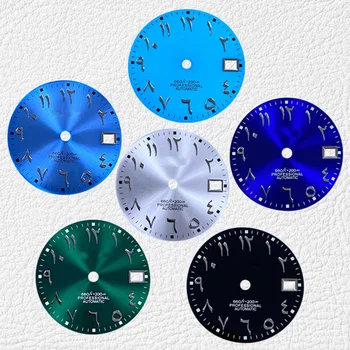 Аксессуары для часов, календарь 28,5 ММ, несветящиеся антикварные арабские цифры, подходящие для циферблата с логотипом механизма NH35 / 36