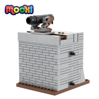 Аниме MOOXI Военный настенный пистолет Оружейный блок Обучающая детская игрушка для детей Подарочный строительный кирпич Модель Сборки деталей MOC5059