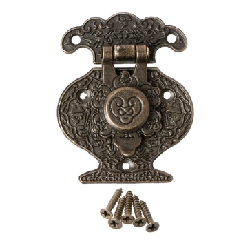 Античная бронзовая защелка для деревянной шкатулки для ювелирных изделий, мини-шкафчик с пряжкой, Декор замка