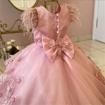 Бабочки, аппликации, платье с цветочным узором для девочек, свадебное платье принцессы, детское платье для церемонии первого причастия для маленьких девочек