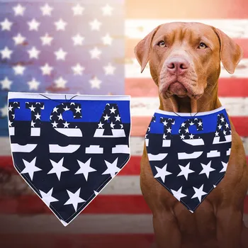 Бандана для домашних животных на День независимости, 1 шт., банданы для собак США, обратимые банданы для собак с американским флагом, треугольные нагрудники, шарф на 4 июля