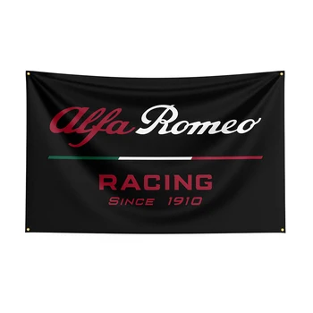 Баннер гоночного автомобиля с принтом из полиэстера с флагом Alfa romeos 3x5 футов для декора, декор флага, баннер для украшения флага, баннер для флага