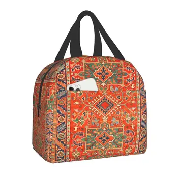 Богемный геометрический принт Персидского ковра, Изолированная сумка для ланча, Герметичный термоохладитель, Турецкий Этнический Ланч-бокс Kilim для женщин и детей