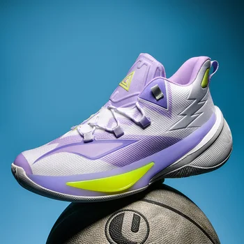 Брендовая профессиональная баскетбольная обувь, мужские модные фиолетовые тренировочные кроссовки с высоким берцем, мужские дышащие нескользящие баскетбольные ботинки
