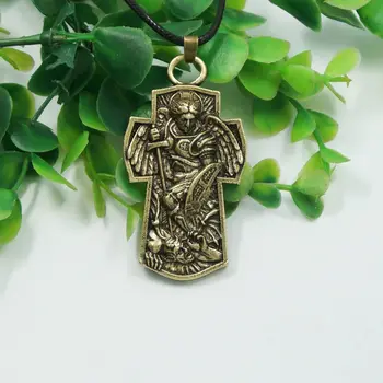 бронзовый цвет Святой Архангел Михаил крест щит молитвенная медаль ожерелье