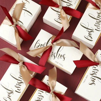 Бумажная коробка конфет с бронзовым рисунком, украшения в виде сердечек, Подарочная коробка для подарков 