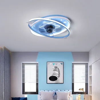Вентилятор, потолочный светильник для детской комнаты, светильник для спальни, современный простой скандинавский креативный бесшумный вентилятор, вентиляторная лампа