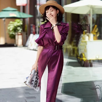 Весенне-осенний женский фиолетовый длинный тренч с высокой талией, женская одежда, тонкие пальто 3xl