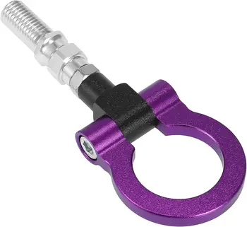 Винт буксировочного крюка для переднего бампера из фиолетового алюминиевого сплава с кольцевой проушиной для прицепа