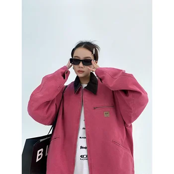 Винтажная Джинсовая куртка цвета Хаки в стиле Сафари, женская куртка в японском стиле, с карманами в стиле опрятности, Базовая Ветровка, женская куртка-тренч