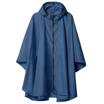 Водонепроницаемая Дождевая ветровка, Модное мужское Женское пончо с капюшоном, Портативная ветрозащитная дождевая одежда на молнии, уличная длинная куртка-пальто