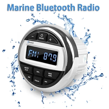 Водонепроницаемый морской стерео Bluetooth-радио Мотоцикл Аудио Лодка Автомобильный MP3-плеер Автоматическая звуковая система FM AM приемник для СПА UTV ATV