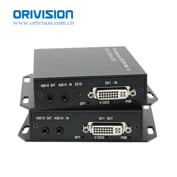 Волоконно-оптический конвертер DVI с поддержкой аналогового аудио LC на 20 Км при 60 Гц, волоконно-оптический удлинитель DVI