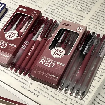 Гелевая ручка Newstyle Серия канцелярских принадлежностей красного цвета в ретро-американском стиле, гелевая ручка 0,5 мм, черные чернила, ручка для вырезок, 