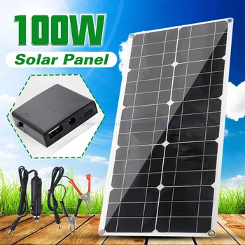 Гибкая солнечная панель мощностью 100 Вт, монокристаллический модуль, зарядное устройство для фермерского автомобиля, зарядка солнечной панели для лодки