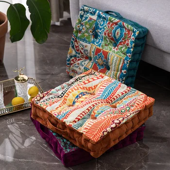 Голландская бархатная квадратная подушка с принтом балкон татами рисовый футон бархатная подушка для пола гостиная офисный стул подушка в этническом стиле