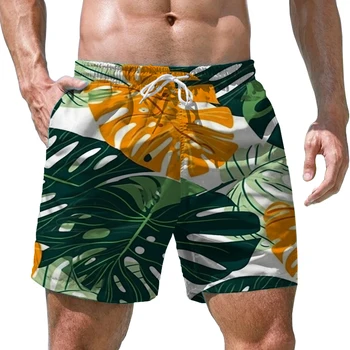 Горячие летние мужские шорты для гавайской пляжной вечеринки, пляжные шорты с 3D-печатью, Модные повседневные шорты, Спортивные удобные шорты