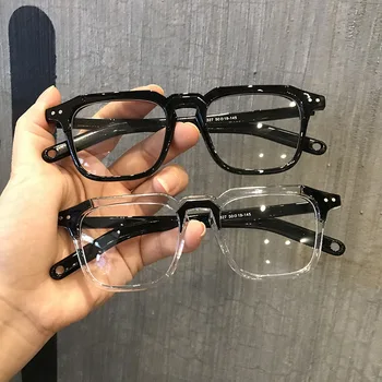 Готовые очки для близорукости 2023 года выпуска в черной толстой оправе с температурой 100-600 градусов