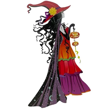 Декоративный Кол Ведьмы на Хэллоуин Яркий Внешний Вид Декоративного Кола на Хэллоуин для Подарка Другу Семьи Соседу xqmg