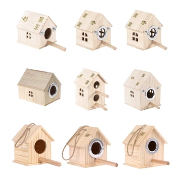 Деревянные птичьи домики с насестом для гнездования попугаев, Коробка для спаривания, Клетка, Аксессуары